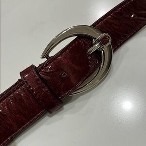 Steven By Steve Madden Deep Red patent leather style finish Leather Belt